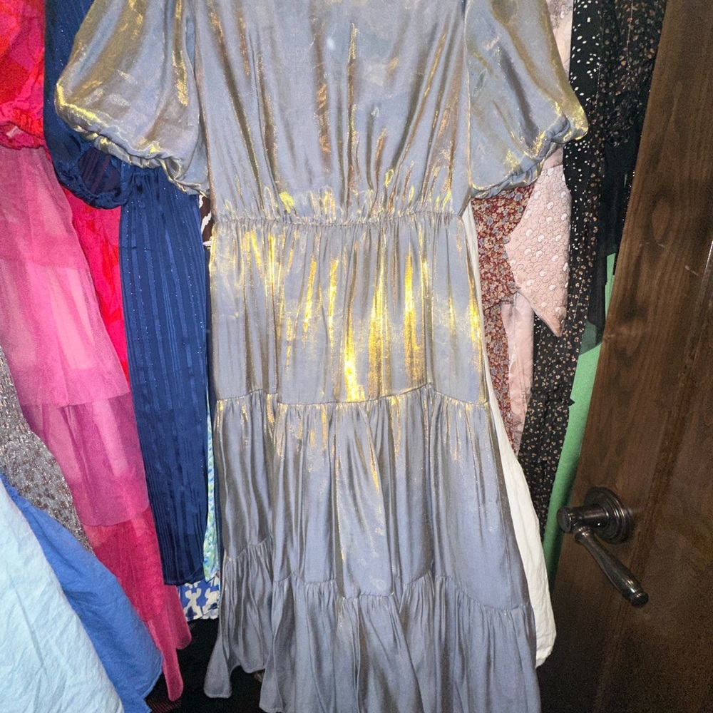 JessaKae Gold and Gray Maxi Dress